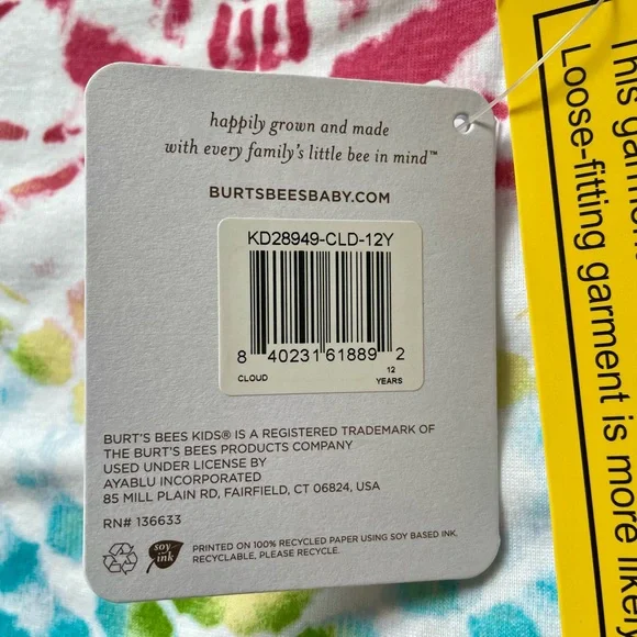 Unisex Burt’s Bees tie-dyed PJ set - Picture 3 of 5